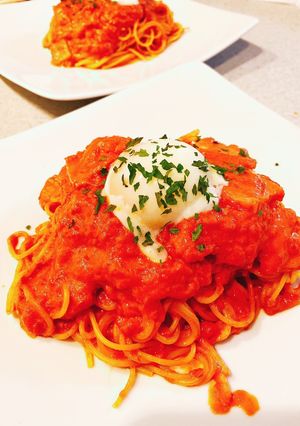 トマトクリームパスタ-レシピのメイン写真
