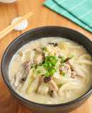 コク旨♡豚肉と白菜の豆乳味噌うどん