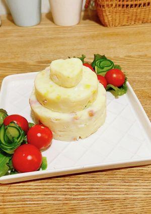 ポテトサラダケーキ　娘作♡-レシピのメイン写真