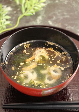 簡単！ゴマ香るあおさの即席スープ-レシピのメイン写真