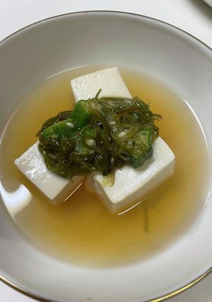 【簡単副菜】湯豆腐めかぶオクラ添え-レシピのメイン写真