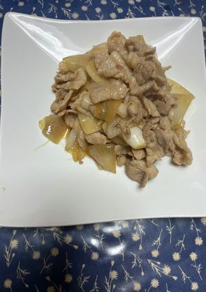 新タマネギと豚バラの甘辛炒め-レシピのメイン写真