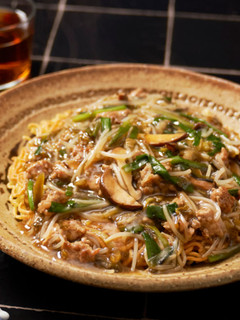 堅焼きそば 辛子高菜もやしの挽肉あん-レシピのメイン写真