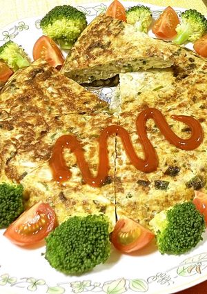 このボリューム!野菜たっぷりオムレツ-レシピのメイン写真