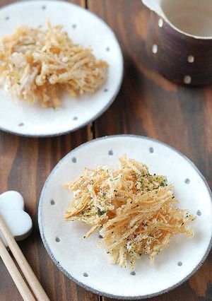 カリカリ♪えのきチップス【青のり味】-レシピのメイン写真