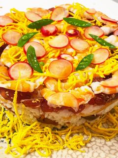 見栄え寿司!雛祭りにケーキ寿司をどうぞ!-レシピのメイン写真