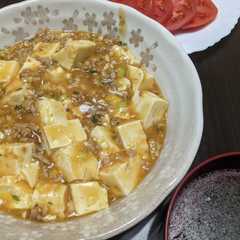 丸美屋麻婆豆腐 挽き肉・ネギ・花椒油足し-レシピのメイン写真