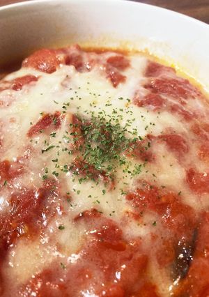 【レンチン】ひとりごはん☆なすのトマト煮-レシピのメイン写真