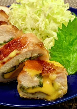 我が家の鉄板おかず＊鶏胸肉の大葉チーズ巻-レシピのメイン写真