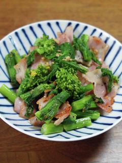 菜の花のベーコン炒め-レシピのメイン写真