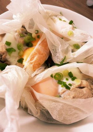 月見きのこ蒸し-レシピのメイン写真