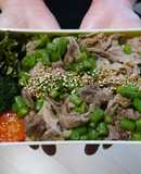 ごま油香る♪いんげんと豚肉の丼弁当