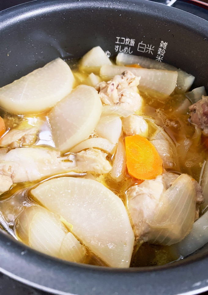 炊飯器で簡単！手羽元と大根の煮物-レシピのメイン写真