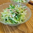 水菜とベーコンのカッテージチーズ和え