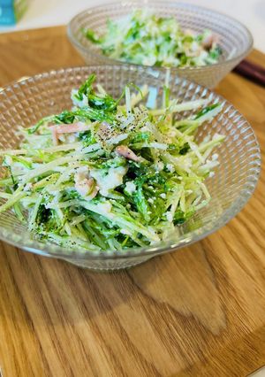 水菜とベーコンのカッテージチーズ和え-レシピのメイン写真