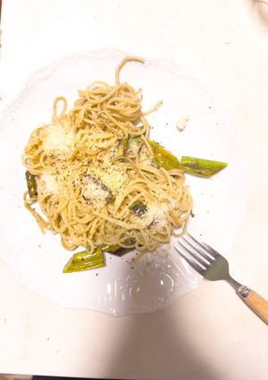 簡単！粉チーズとアスパラのパスタ♪-レシピのメイン写真