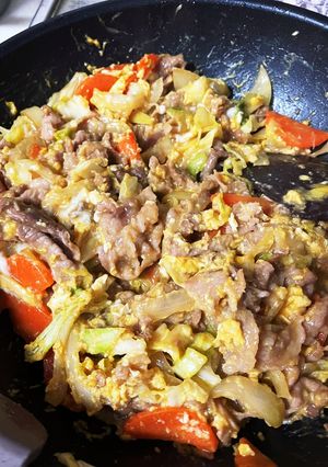 豚こま野菜たまご炒め 簡単安いうまい！-レシピのメイン写真
