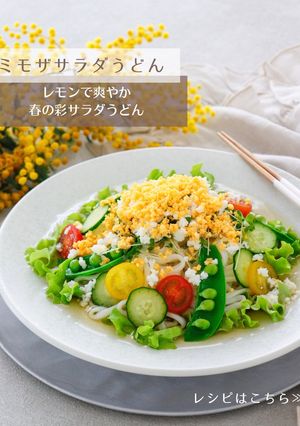 ミモザサラダうどん-レシピのメイン写真