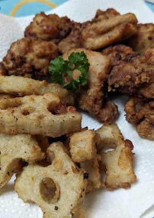 和風だしと米粉のレンコンと鶏の唐揚げ-レシピのメイン写真