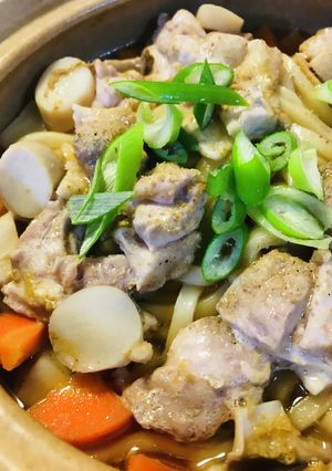 めんつゆ活用●あまから鶏スキうどん鍋-レシピのメイン写真