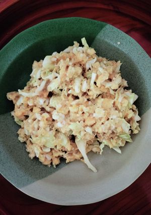 炒り卵キャベツの胡麻味噌和え-レシピのメイン写真