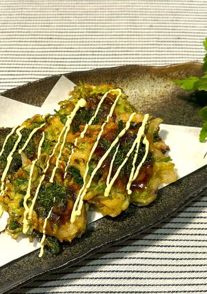 金沢せりのかき揚げ～お好み焼き風～-レシピのメイン写真