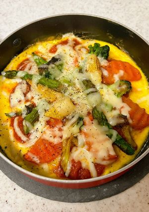 オープンオムレツ⑩とろりチーズと焼き野菜-レシピのメイン写真