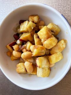 簡単、さつまいもとサラダ豆の甘辛煮。-レシピのメイン写真