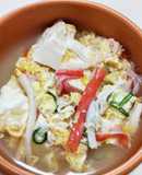 かに玉風♡豆腐とカニカマで簡単スープ♪
