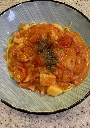 トマトたっぷりクリームパスタ-レシピのメイン写真