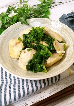 菜の花と鶏胸肉の豆板醤炒め-レシピのメイン写真
