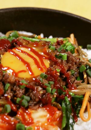 フライパン焼きビビンバ-レシピのメイン写真