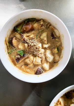 茄子椎茸きな粉ごま味噌味八宝回鍋肉風-レシピのメイン写真