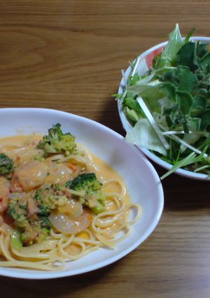ぷりぷり♪えびのトマトクリームパスタ-レシピのメイン写真