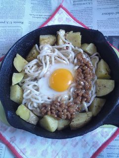 納豆月見の焼きうどんVer.5-レシピのメイン写真