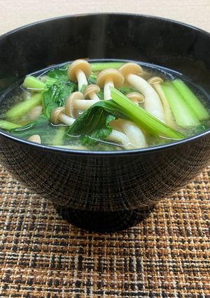 小松菜としめじの味噌汁🥬-レシピのメイン写真