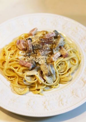 【簡単】全卵でこってりカルボナーラ-レシピのメイン写真