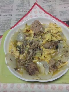 さばの日に鯖缶+白菜+炒り卵のタパス-レシピのメイン写真