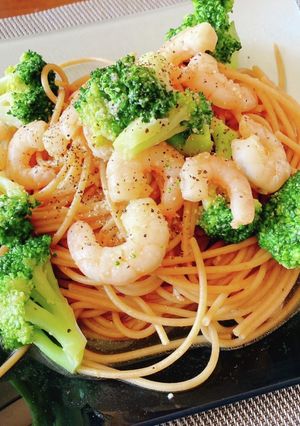 海老とブロッコリーのガリバタ醤油パスタ-レシピのメイン写真