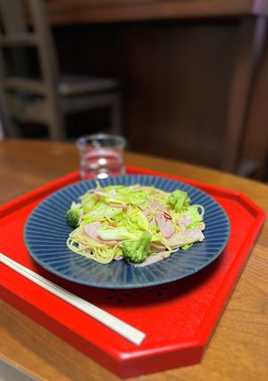 新キャベツとイカの塩辛のパスタ-レシピのメイン写真