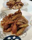 煎り牛蒡と豚肉のウスターソース炒め