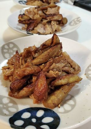 煎り牛蒡と豚肉のウスターソース炒め-レシピのメイン写真
