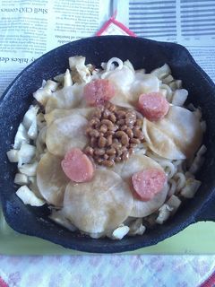 春キャベツ大根の塩漬け納豆の焼きうどん-レシピのメイン写真