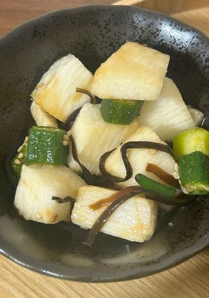 長芋とオクラの塩昆布和え-レシピのメイン写真