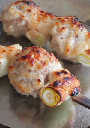 【 豚こまボールと白ねぎの酒粕麹だれ串〗-レシピのメイン写真