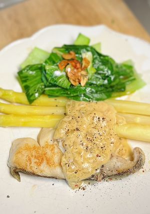 タラとホワイトアスパラステーキ豆乳ソース-レシピのメイン写真