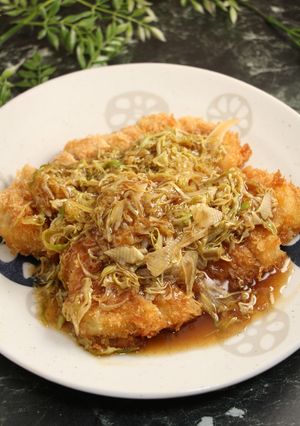 簡単！とんかつのキャベツあんかけ-レシピのメイン写真