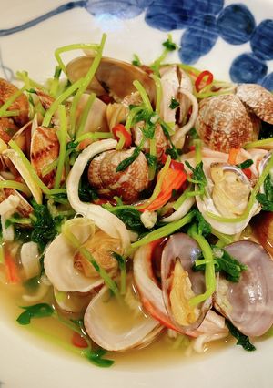 あさりと豆苗の酒蒸し-レシピのメイン写真