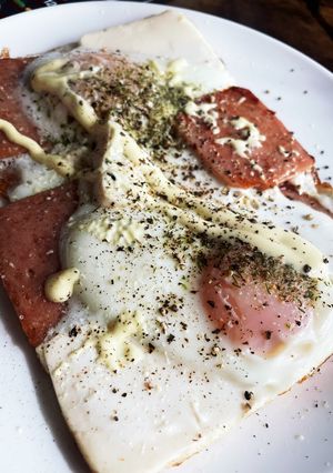 簡単♪残ったスパムと豆腐 卵をのせて-レシピのメイン写真