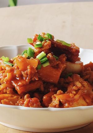 韓国の麻婆厚揚げ豆腐☆ひき肉☆夕食メイン-レシピのメイン写真